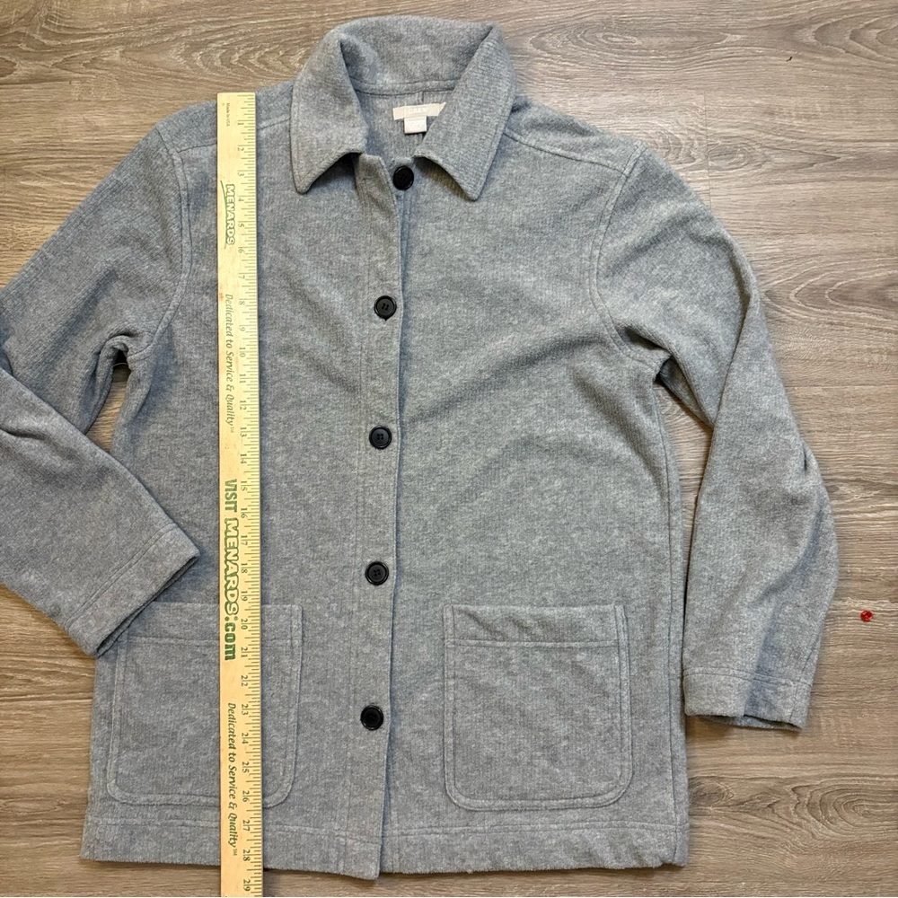 Vintage J.Crew Gray Knit Coatigan Chore Jacket Button Front Size M 90s Y2K - Picture 4 of 10